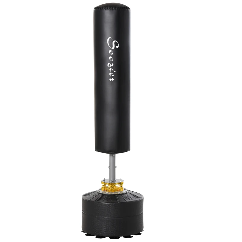 Soozier Freestanding Boxing Punch Bag Stand, Height Adjustable, with Fillable Base, Absorption Springs, Suction Cups