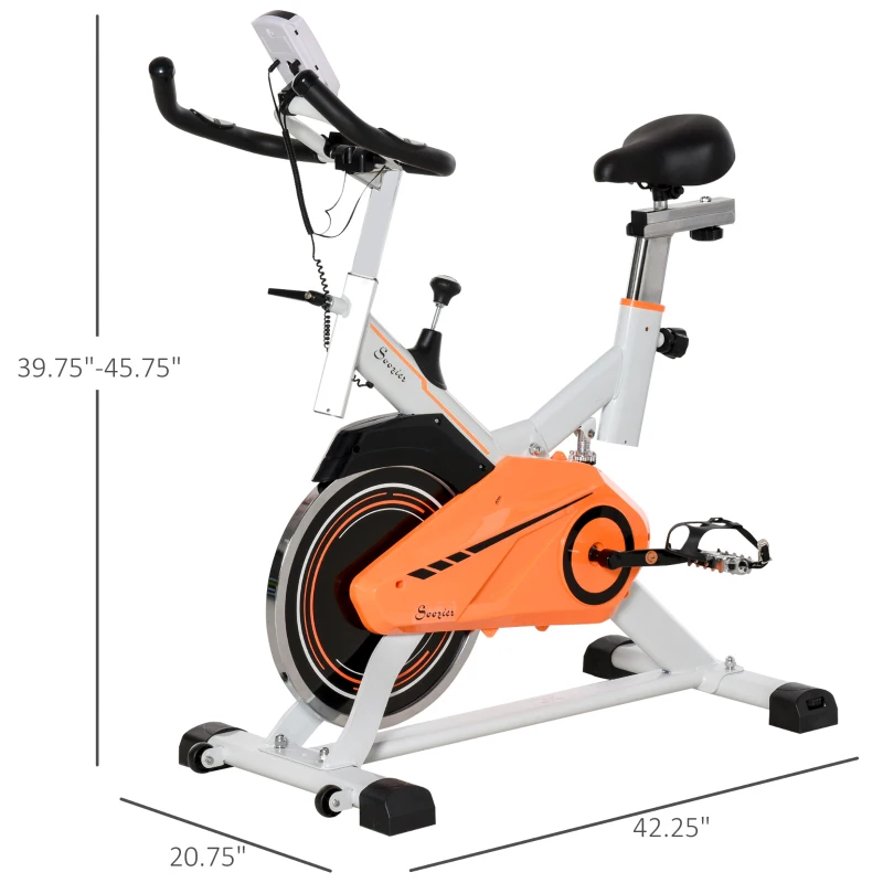 Soozier Upright Exercise Bike Indoor Cardio Workout Fitness Bike with Adjustable Resistance Seat Handlebar LCD Display for Home Gym