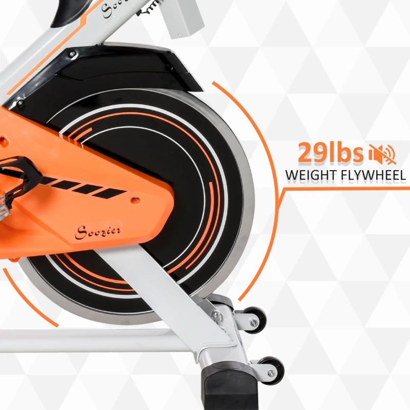 Soozier Upright Exercise Bike Indoor Cardio Workout Fitness Bike with Adjustable Resistance Seat Handlebar LCD Display for Home Gym