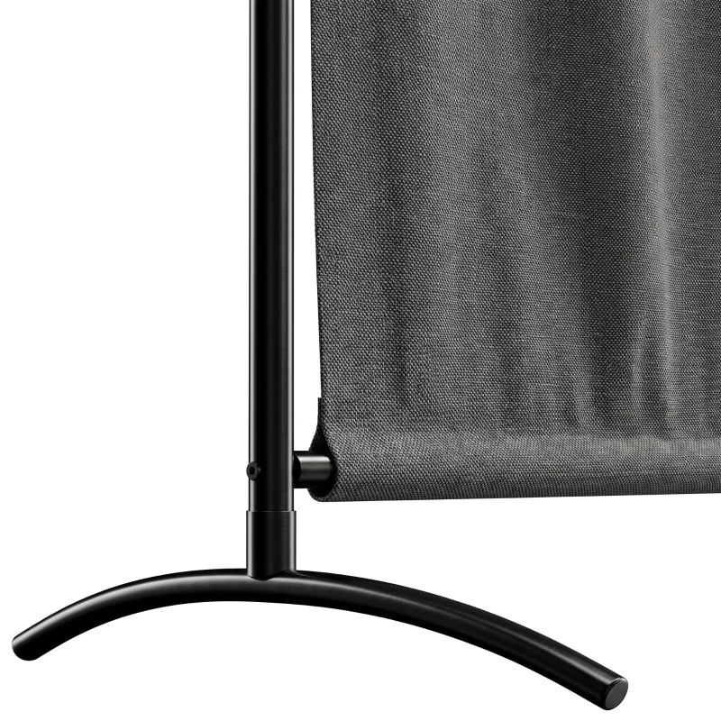 Outsunny Single Panel Room Divider, UV30+ Privacy Screen, Indoor Outdoor Privacy Panel with Stable Base, Dark Grey