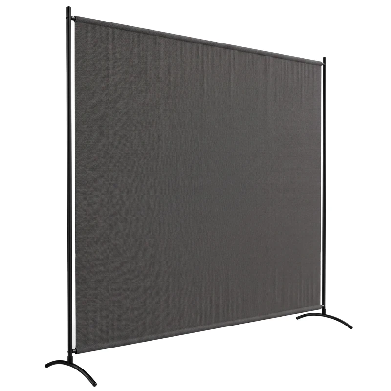Outsunny Single Panel Room Divider, UV30+ Privacy Screen, Indoor Outdoor Privacy Panel with Stable Base, Dark Grey