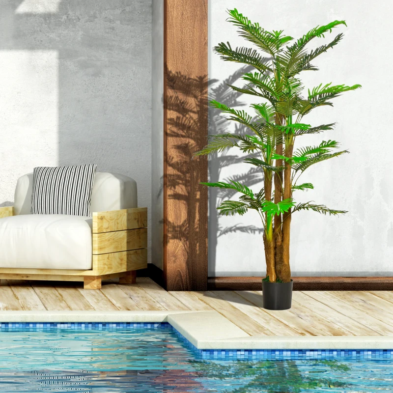 HOMCOM 6FT Artificial Tropical Palm Tree, Faux Decorative Plant in Nursery Pot for Indoor or   Décor
