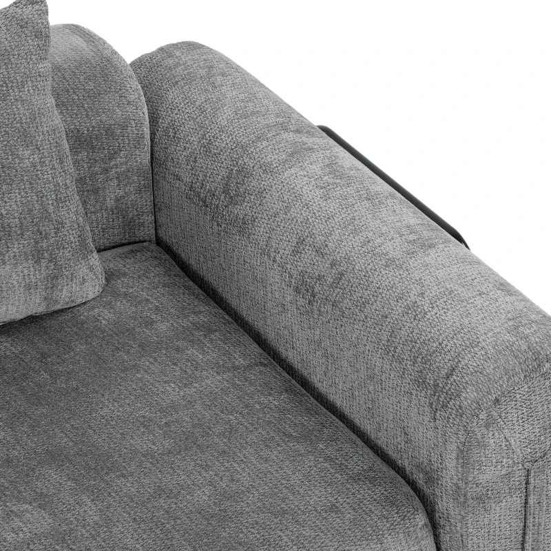 HOMCOM 96.5" Folding Sofa Bed, Convertible Boneless 3 Seater Modular Sectional Couch with Wide and Deep Seat, Grey