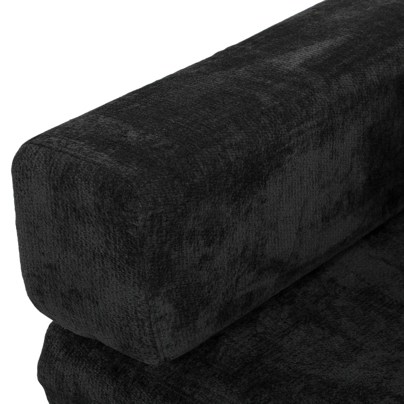 HOMCOM 81" Boneless Couch, 5-in-1 Convertible Sofa Bed with 29.5" Deep Seat, High-Density Foam, No Assembly, Black