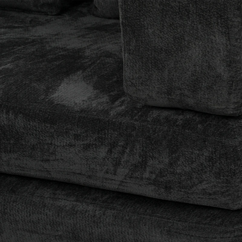 HOMCOM 81" Boneless Couch, 5-in-1 Convertible Sofa Bed with 29.5" Deep Seat, High-Density Foam, No Assembly, Black