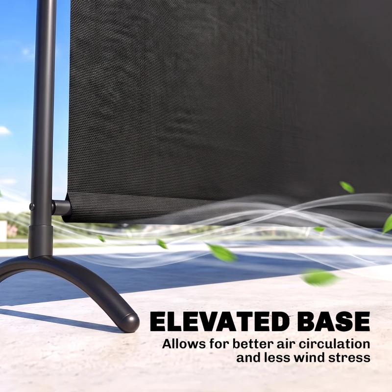 Outsunny Single Panel Room Divider, UV30+ Privacy Screen, Indoor Outdoor Privacy Panel with Stable Base, Black