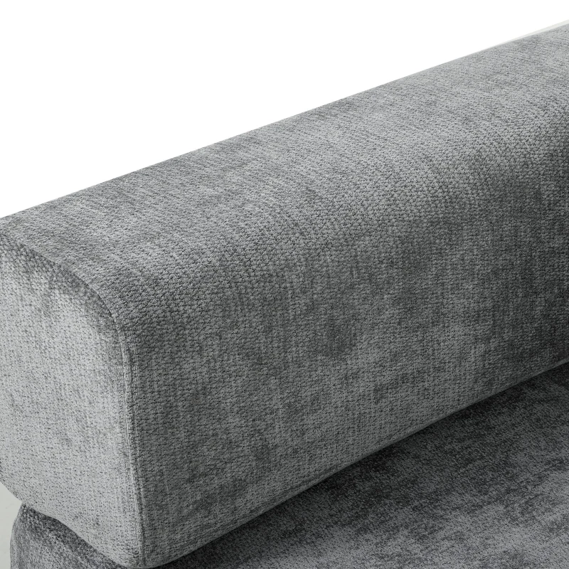 HOMCOM 81" Boneless Couch, 5-in-1 Convertible Sofa Bed with 29.5" Deep Seat, High-Density Foam, No Assembly, Grey