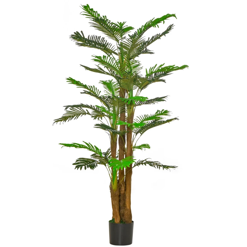 HOMCOM 6FT Artificial Tropical Palm Tree, Faux Decorative Plant in Nursery Pot for Indoor or   Décor