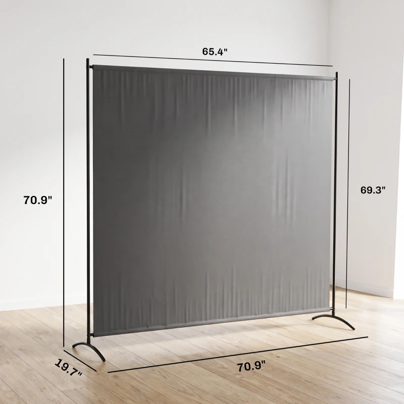 Outsunny Outdoor Privacy Screen, 5.9FT Tall Room Divider with UPF30+ Protection, Freestanding Privacy Panel, Dark Gray