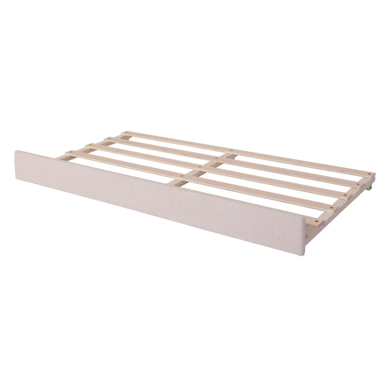 Space-Saving Upholstered Daybed with Twin Size Thurdle, Ideal Sofa Bed for Small Apartments, 79.5" L x 44" W x 33" H, Beige