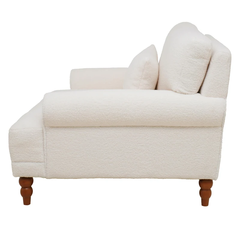 Luxurious Accent Chair with Circular Armrests and Ergonomic Lumbar Support, Cozy Lounger for Living Rooms, 36.5" L x 37.5" W x 32.5" H, Beige