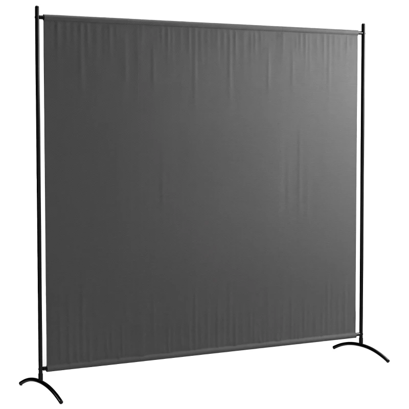 Outsunny Outdoor Privacy Screen, 5.9FT Tall Room Divider with UPF30+ Protection, Freestanding Privacy Panel, Dark Gray