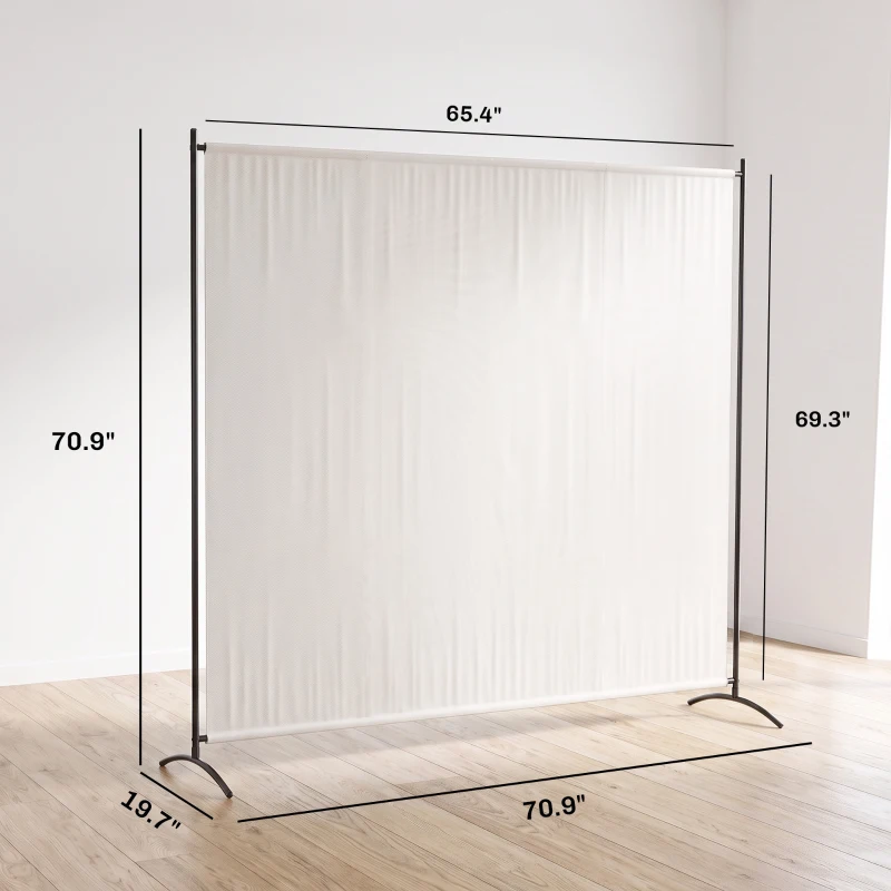 Outsunny Outdoor Privacy Screen, 5.9FT Tall Room Divider with UPF30+ Protection, Freestanding Privacy Panel, Beige