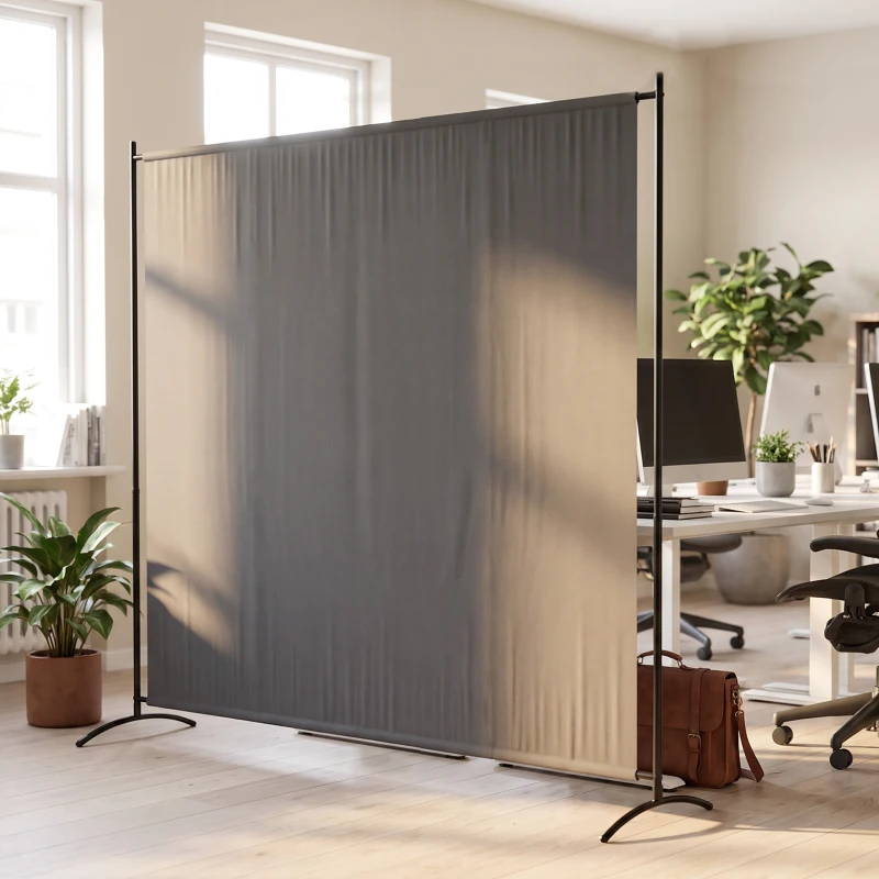 Outsunny Outdoor Privacy Screen, 5.9FT Tall Room Divider with UPF30+ Protection, Freestanding Privacy Panel, Dark Gray