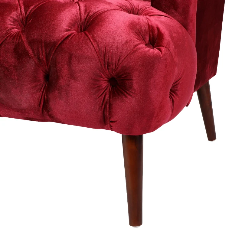 Stylish 3-Seater Sofa with Plush Accents and Smooth Upholstery, Contemporary Couch for Living Rooms, 73" L x 33" W x 32.5" H, Wine Red