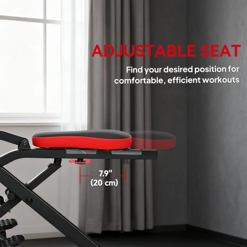 Soozier Foldable Squat Machine for Home Gym, Glute Workout Equipment for Arm, Leg and Glute Training, Red