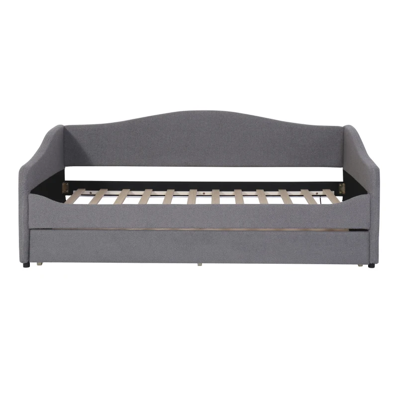 Space-Saving Upholstered Daybed with Twin Size Thurdle, Ideal Sofa Bed for Small Apartments, 79.5" L x 44" W x 33" H, Gray