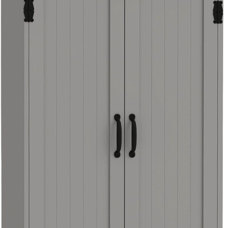 HOMCOM 60" 4-Door Storage Cabinet Multi-Storey Large Space Pantry with Adjustable Shelves Grey