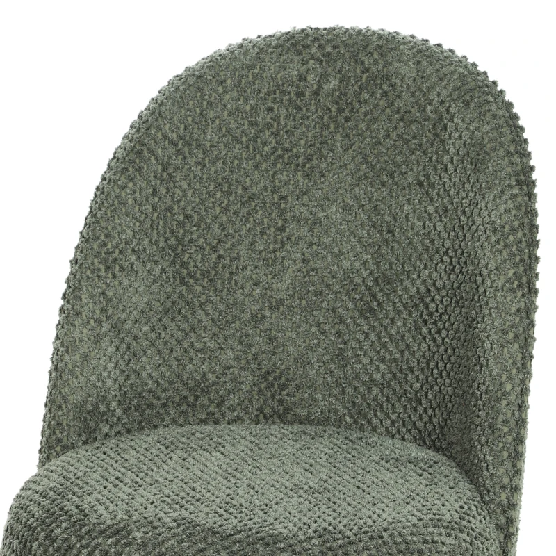 HOMCOM Dining Chairs Velvet Fabric Upholstered Kitchen Chairs Metal Legs Set of 2, Dining Room, Home, Dark Green