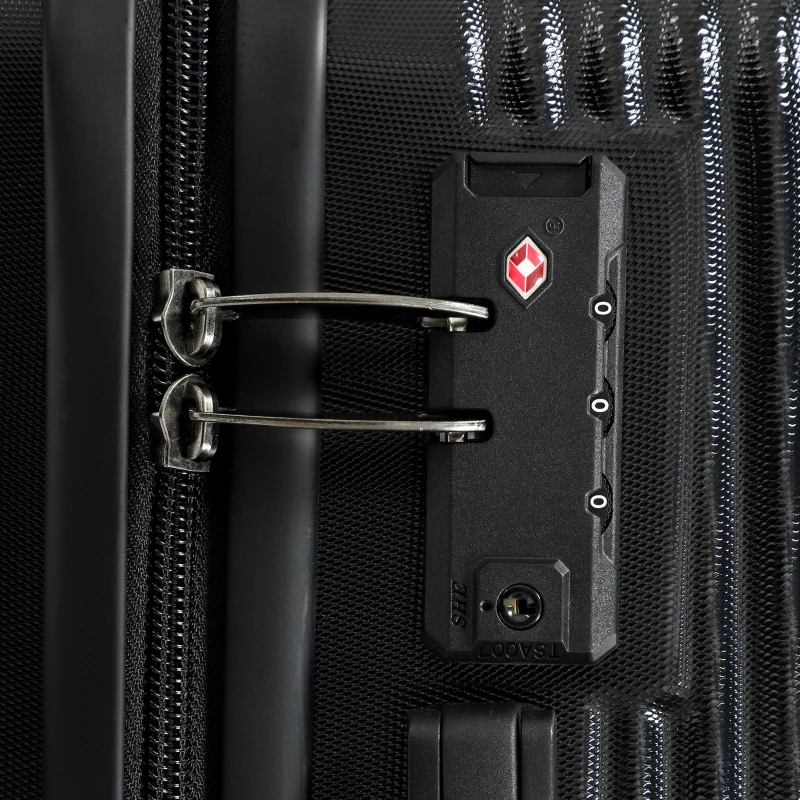 HOMCOM 3-Piece Luggage Set, Carry On & Checked Suitcase Set with TSA Lock, Hard Shell, 20/24/28 Inch, Black