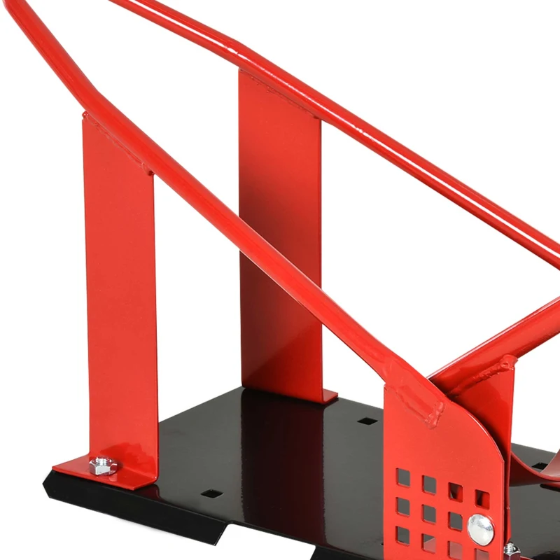HOMCOM Motorcycle Wheel Chock with 12 Adjustable Pre-Drilled Holes, 990 lbs Capacity, Red