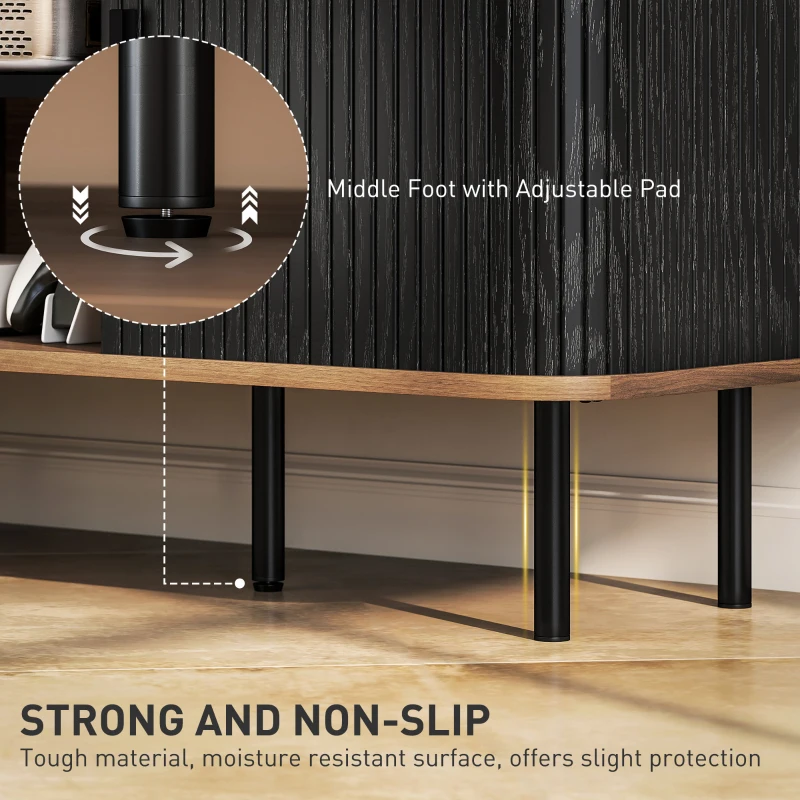 HOMCOM TV Stand Cabinet for TVs up to 55 Inches, TV Unit with Storage Shelves and Cabinets for Living Room, Black