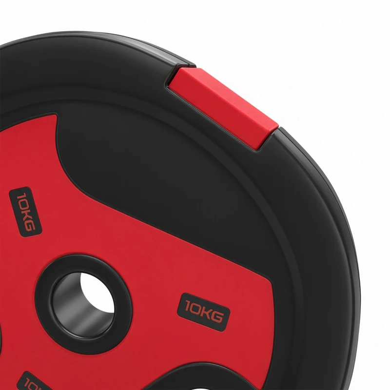 Soozier 66 lbs Weight Plates Set, 4-Piece Sand-Filled Plates with Handles, 1" Hole, Black and Red