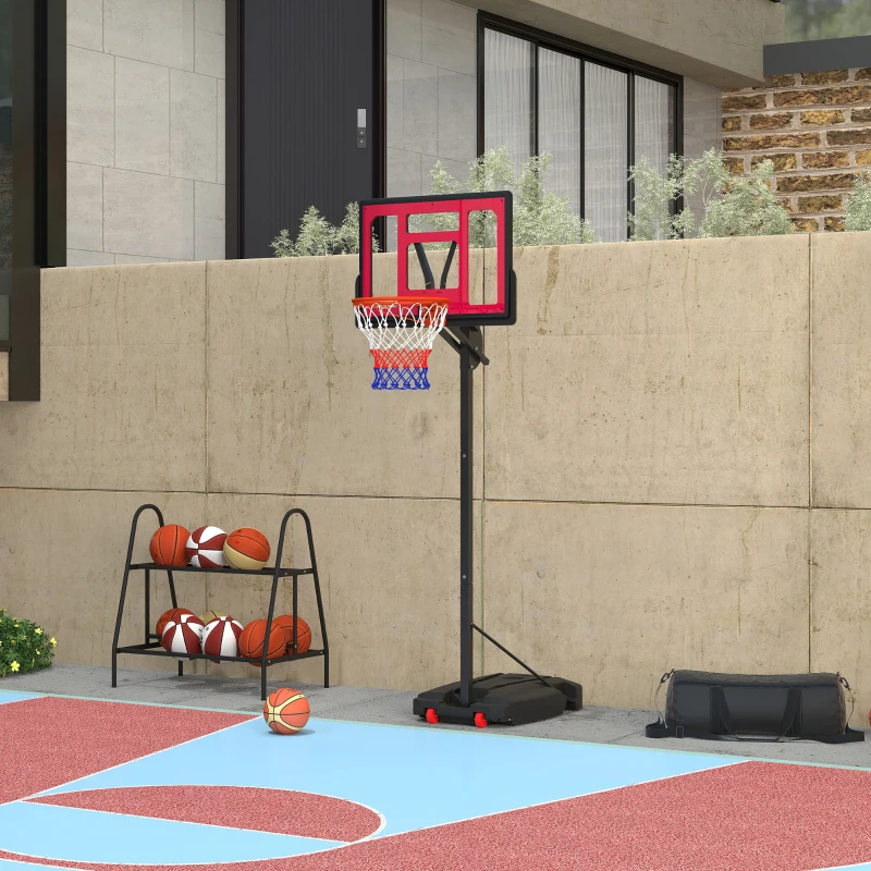 Qaba Kids Basketball Hoop, 6.6-8.5ft Adjustable Height Basketball Net with Weight Bag, for Indoor Outdoor, for 6+ Years