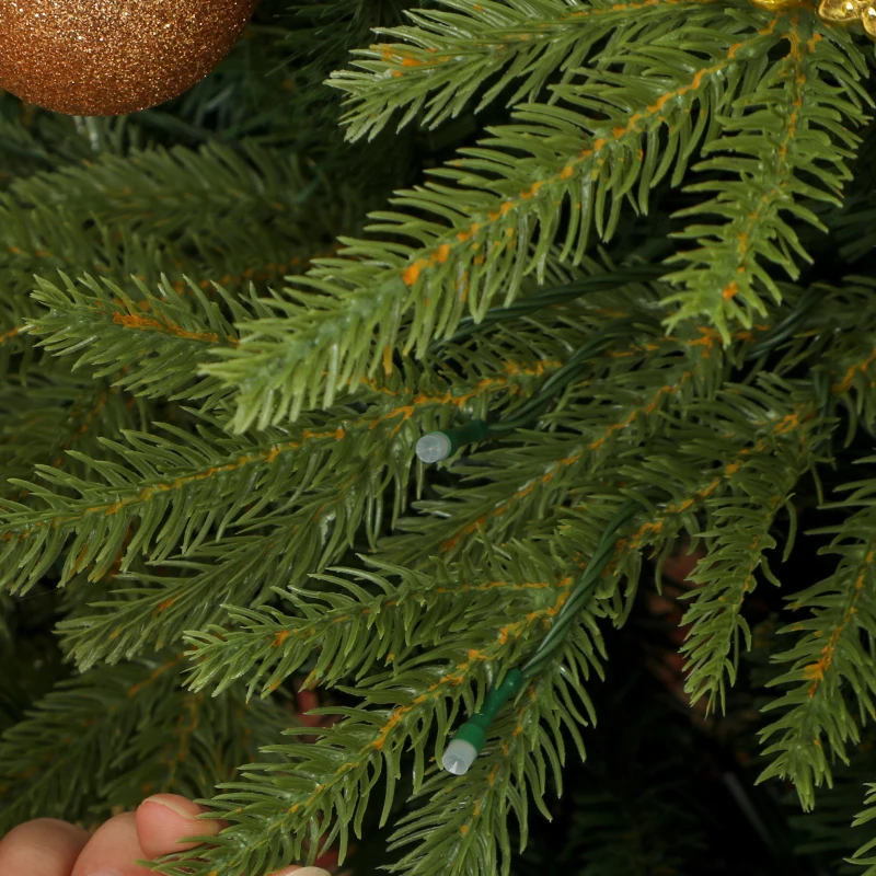HOMCOM 9ft Christmas Tree with Synchronized LEDs, DIY Function, Frasier Grande Fir with Hinge Design, Remote, Daily Timer
