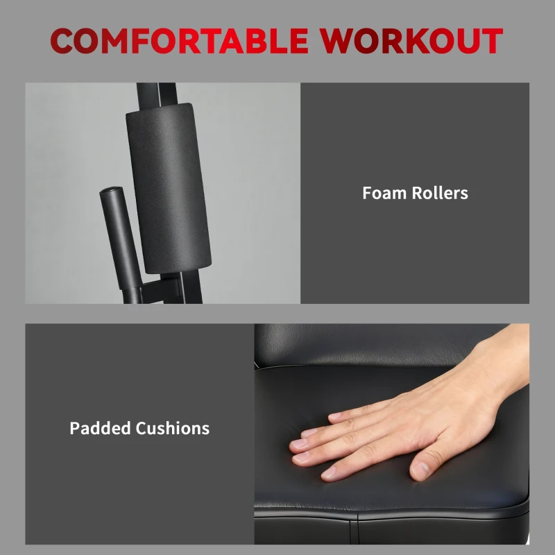 Soozier All-in-One Multi Home Gym Machine Workout Station with Weight Stack and Pulley System for Full Body Training, Black