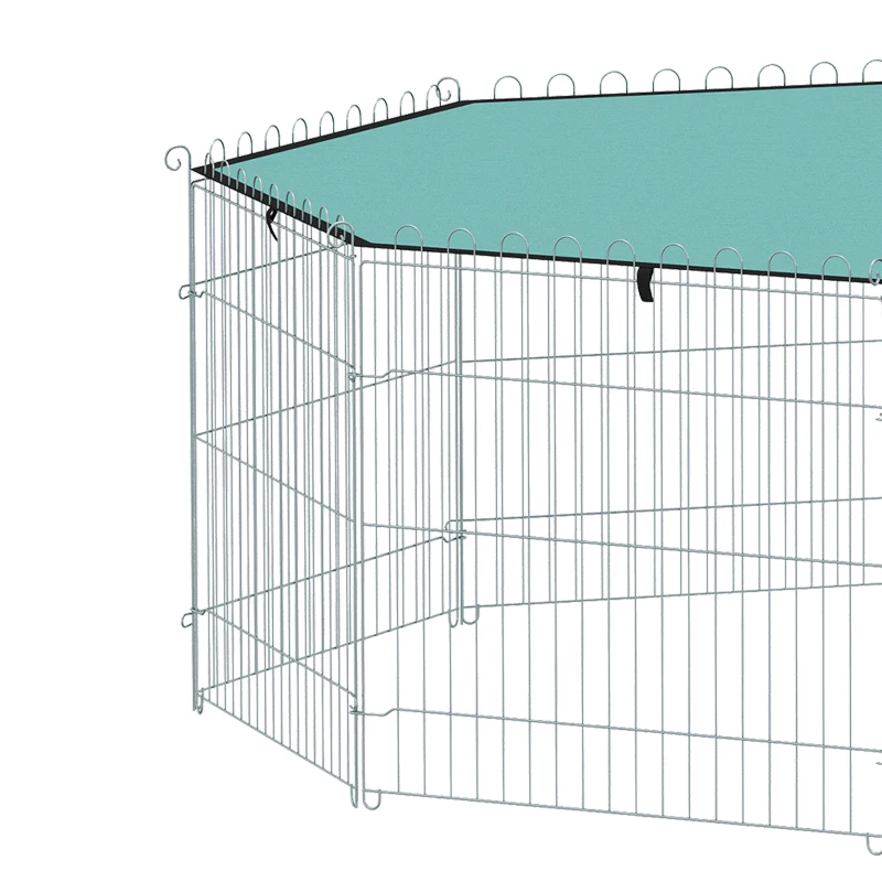 PawHut Foldable Pet Playpen with Top Cover, Portable Heavy Duty Dog Pen for Dogs, Cats, Chickens, Rabbits