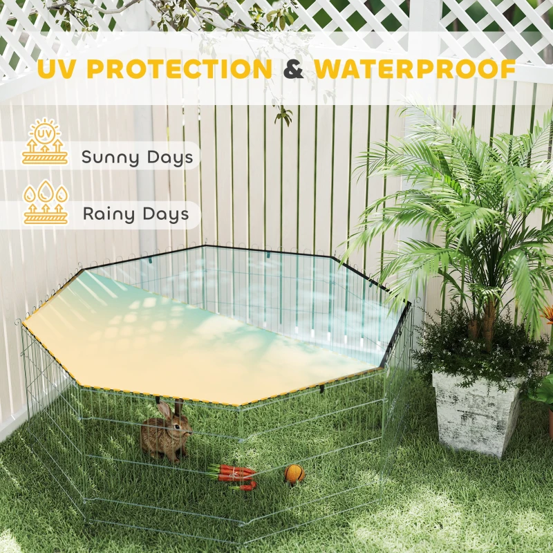 PawHut Foldable Pet Playpen with Top Cover, Portable Heavy Duty Dog Pen for Dogs, Cats, Chickens, Rabbits