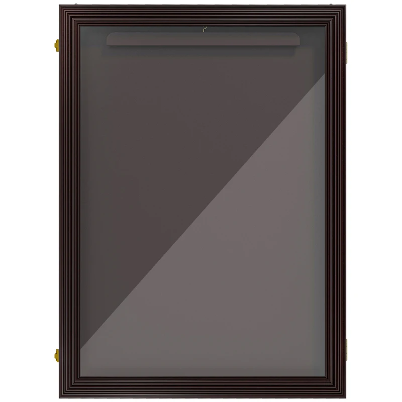 HOMCOM 24" x 32" Hockey Jersey Frame, Jersey Shadow Box for Basketball, Football, Baseball, Brown
