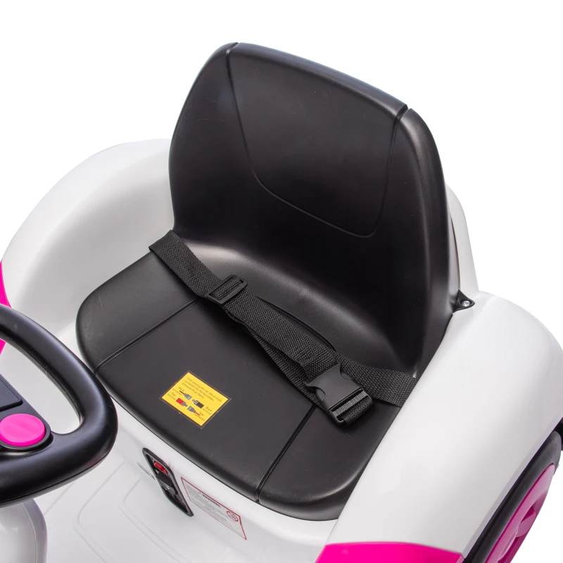 Qaba 6V Bumper Car, Electric Car for Kids with Slow Start, 360° Spin, Music and Horn for 37-72 Months, Pink