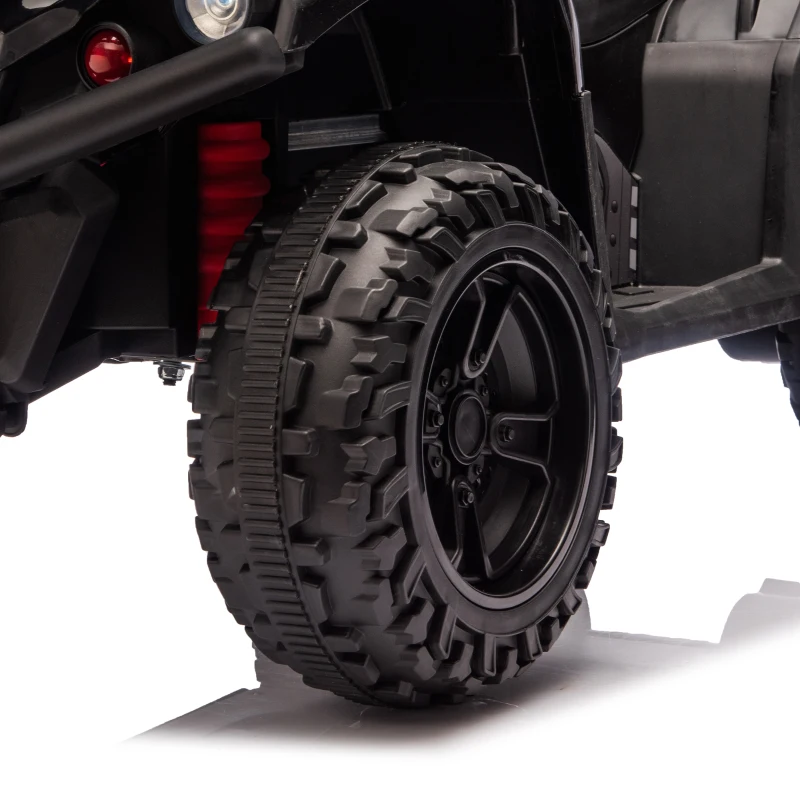 Qaba 12V Kids ATV, Electric Ride On Quad with Dual Motors, Soft Start, Battery Display, Music, Lights for 3-8 Years, Black