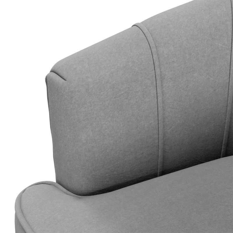 HOMCOM Fabric Armchair, Modern Accent Chair with Gold Metal Legs for Living Room, Bedroom, Home Office, Grey