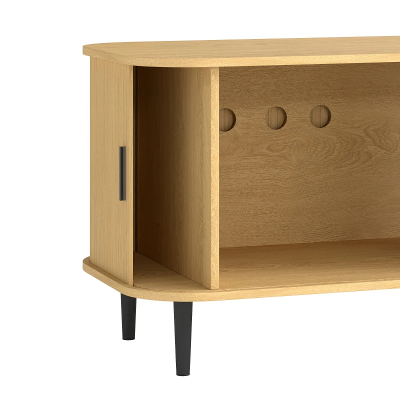 PawHut Cat Litter Box Enclosure with Sliding Door, Litter Mat, Fit Most of Litter Box, End Table, Modern Style