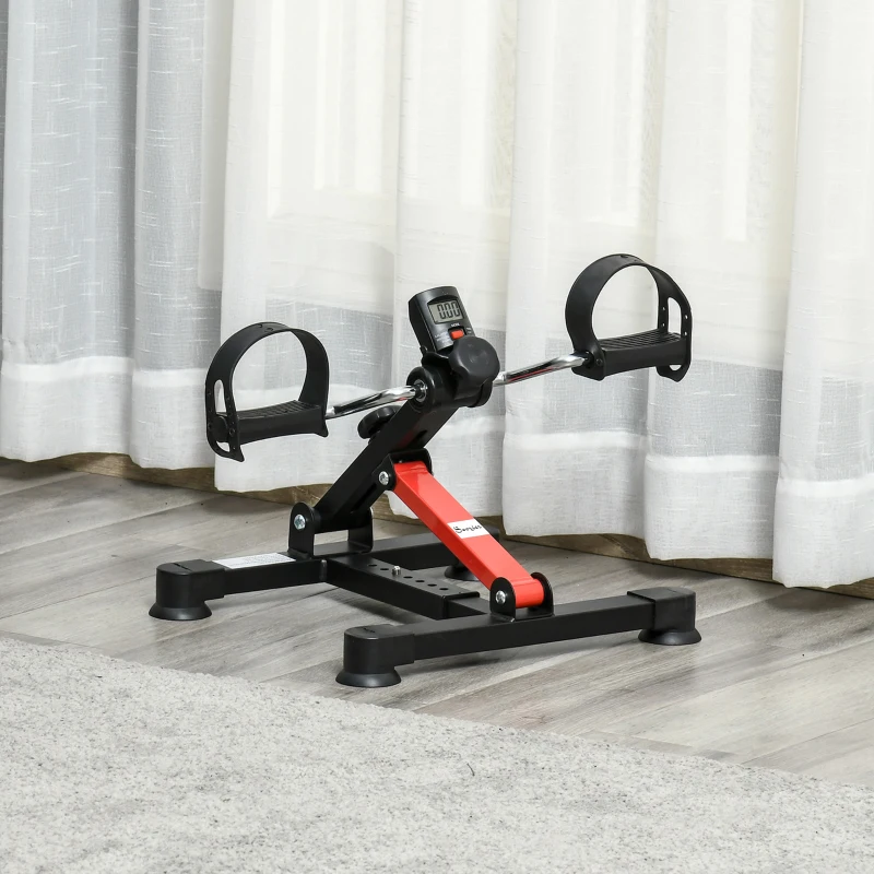 Soozier Pedal Exerciser Under Desk Bike with LCD Display, Adjustable Resistance, Mini Exercise Bike for Home Office