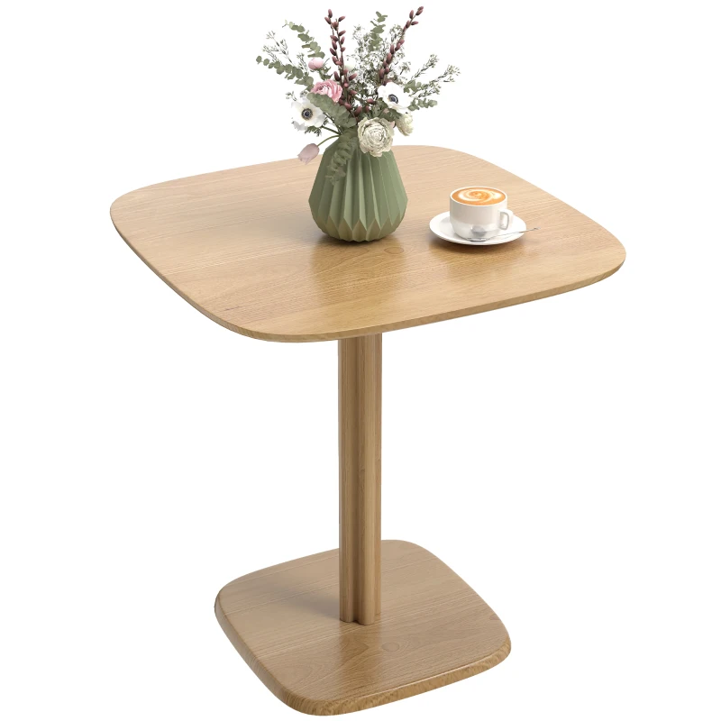 HOMCOM Dining Table for 4 People - Modern Kitchen Table with Wood-Effect Top, 27.6" x 27.6", Natural Wood