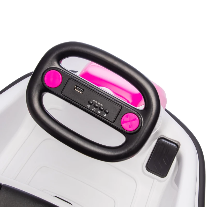 Qaba 6V Bumper Car, Electric Car for Kids with Slow Start, 360° Spin, Music and Horn for 37-72 Months, Pink