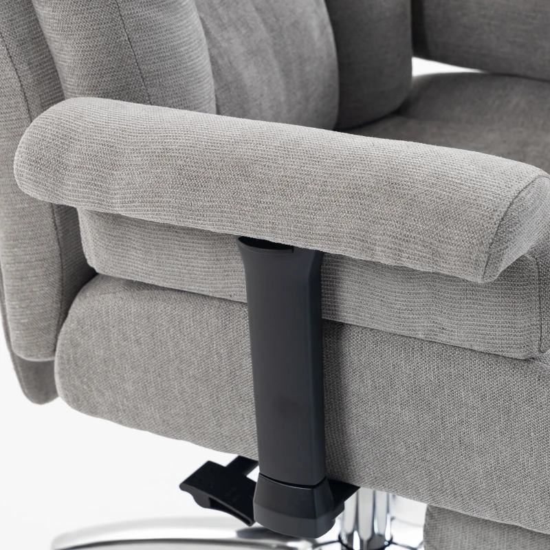 HOMCOM 550lbs Big and Tall Office Chair, Heavy Duty Executive Desk Chair with Adjustable Padded Armrests and High Back, Grey