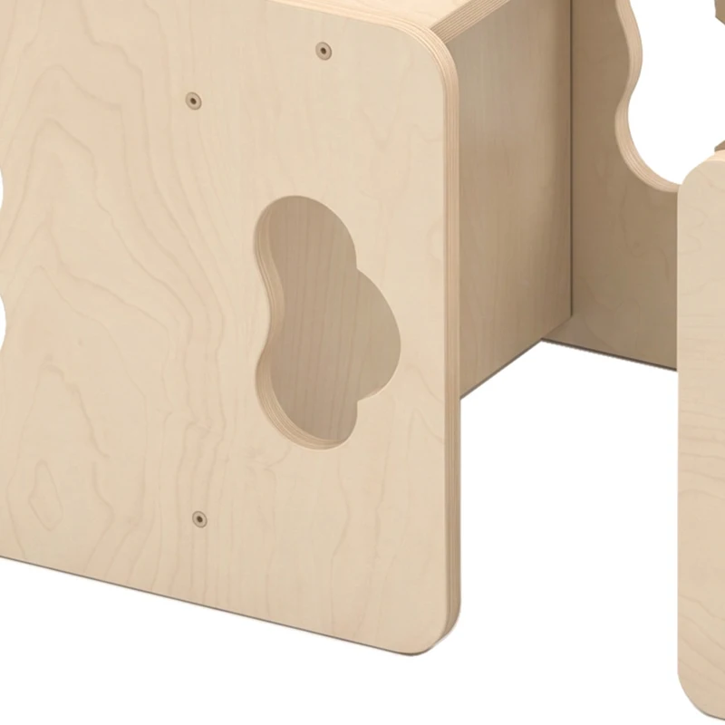 Qaba Montessori Kids Table and Chair Set with 3-Level Heights for 18-36 Months Toddlers, Learning, Play and Mealtime, Natural