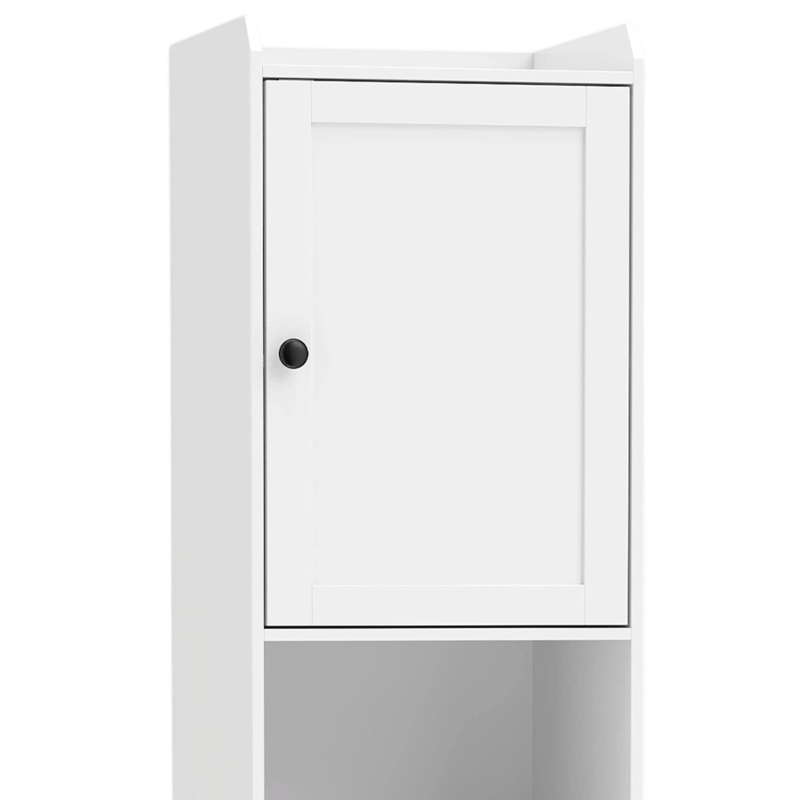 HOMCOM 67" Tall Bathroom Storage Cabinet, Freestanding Narrow Bathroom Cabinet with Tilt-out Laundry Basket, White