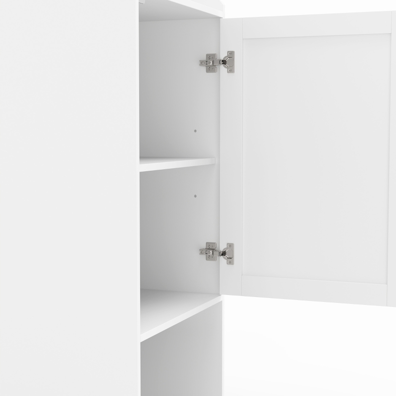 HOMCOM 67" Tall Bathroom Storage Cabinet, Freestanding Narrow Bathroom Cabinet with Tilt-out Laundry Basket, White