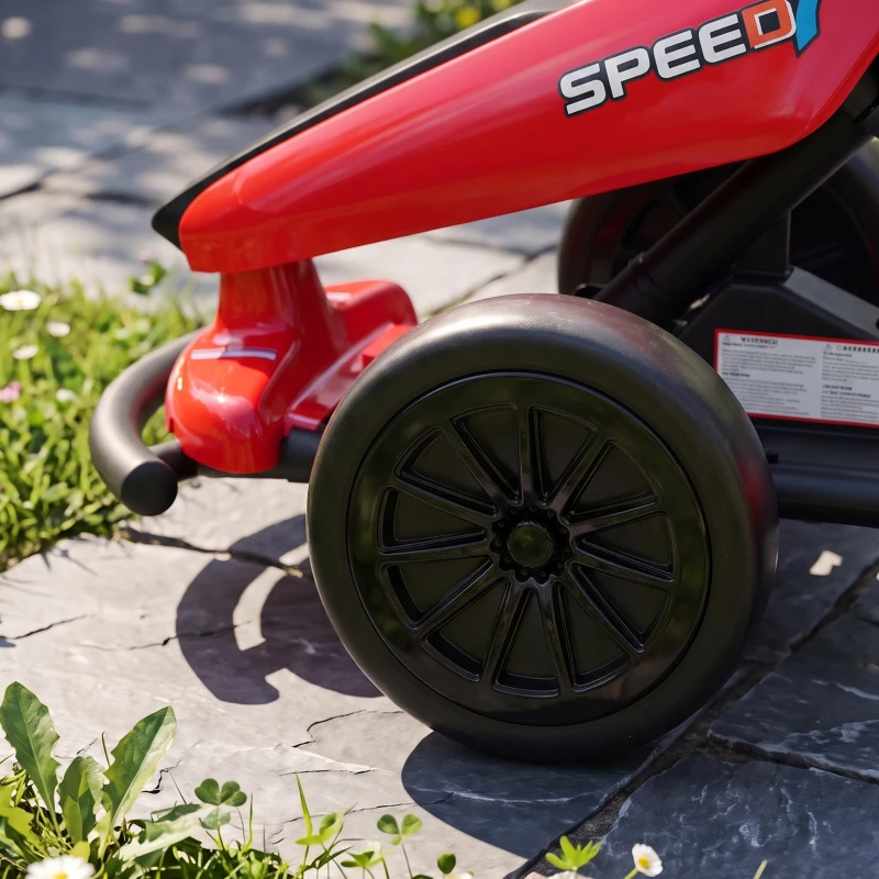 Qaba 24V Electric Drift Go Kart for Kids with Dual Motors, Soft Start, PU Wheels, 7.5MPH High Speed, for Ages 6-14, Red