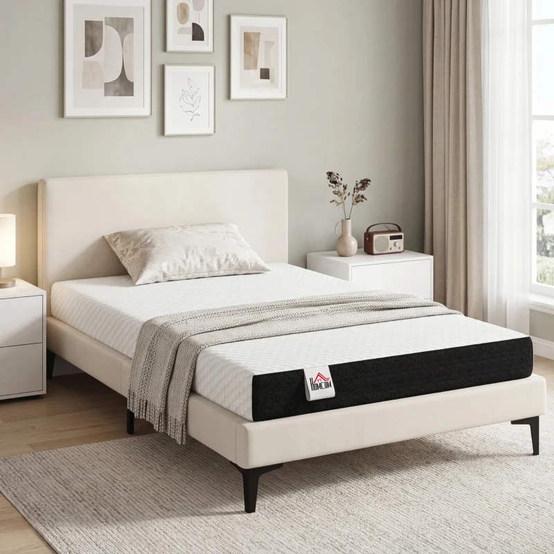 HOMCOM Twin Mattress 6 Inch Memory Foam Mattress in a Box, Pressure Relief & Lumbar Support, CertiPUR-US Certified, Medium Firm