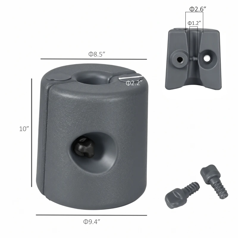 Outsunny HDPE Tent Weights Set of 4, Canopy Weights, Fill with Water or Sand, 104LBS