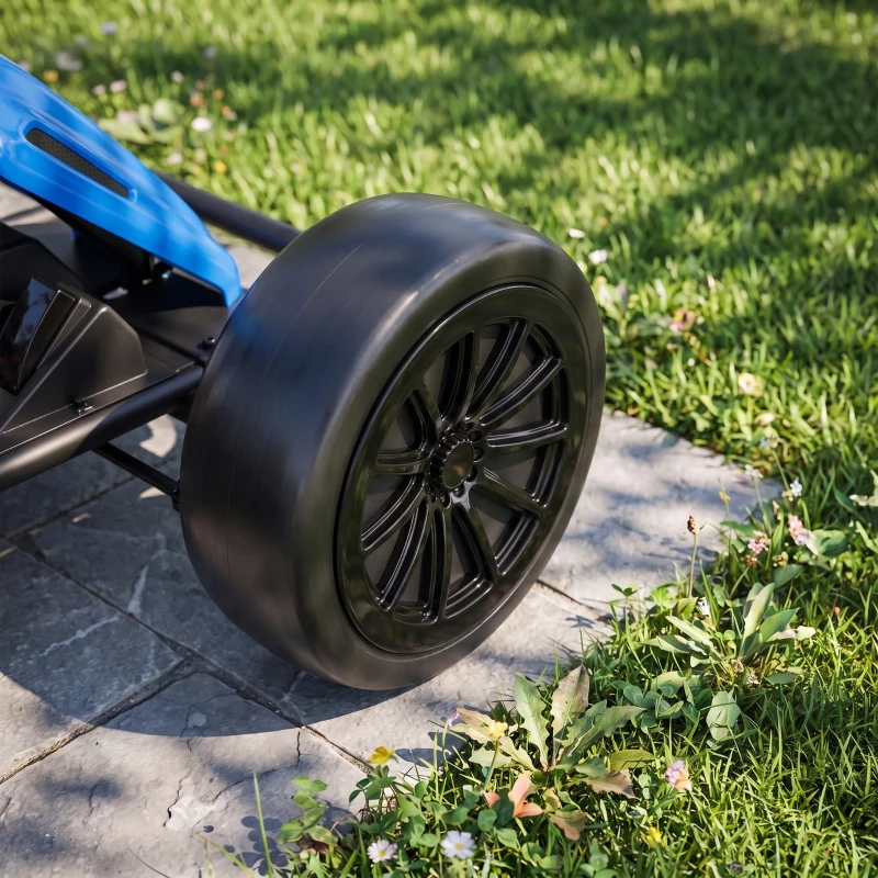 Qaba 24V Electric Drift Go Kart for Kids with Dual Motors, Soft Start, PU Wheels, 7.5MPH High Speed, for Ages 6+, Blue