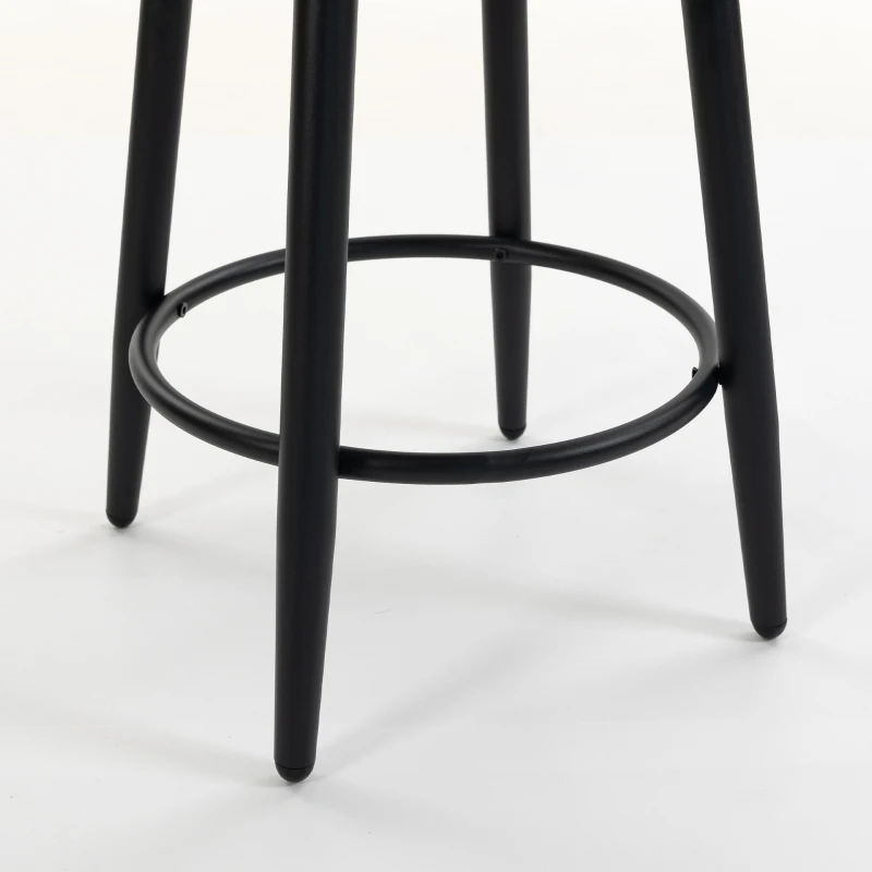 HOMCOM Bar Stools Modern Swivel Counter Height Stools Backrest Set of 2 Cream White
