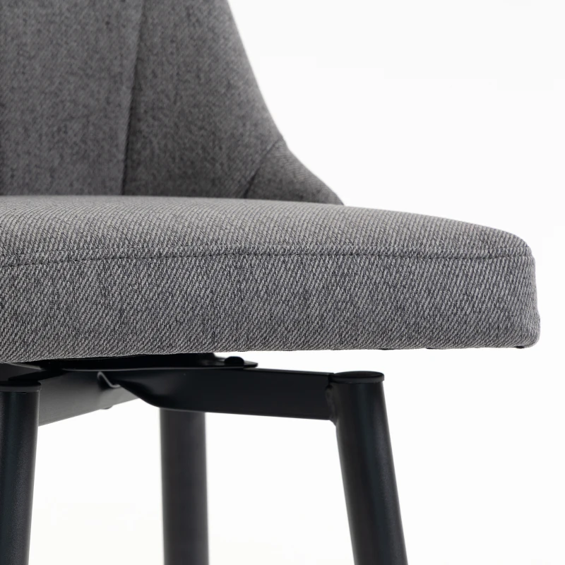 HOMCOM Bar Stools Modern Swivel Counter Height Stools Backrest Set of 2 Dark Grey